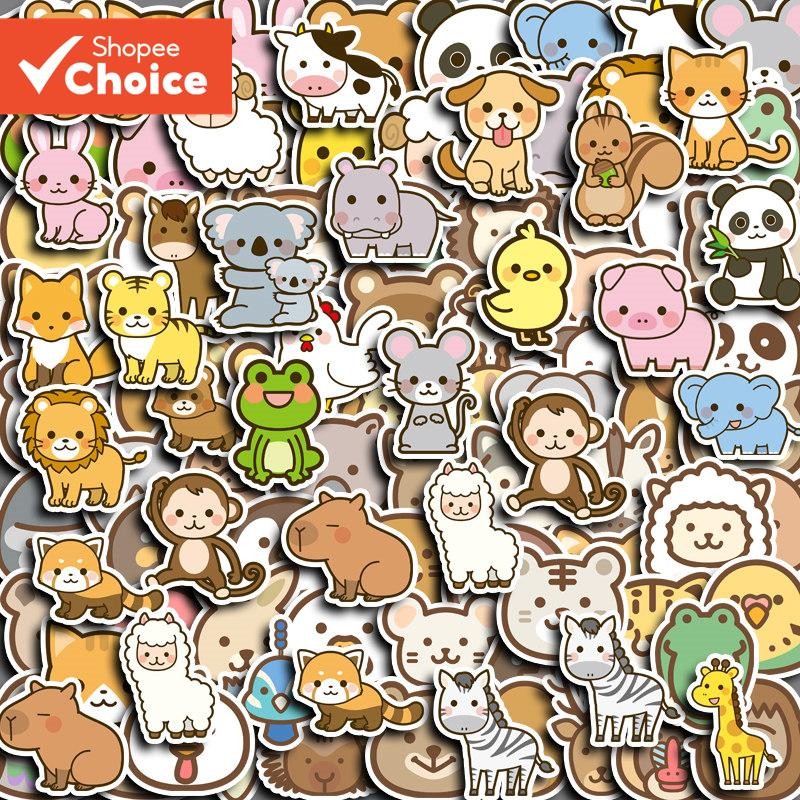 Bonito Dos Desenhos Animados Animais Adesivos 100 Pçs Para Computador Portátil Garrafa De Água Caso Do Telefone-DIY Wash