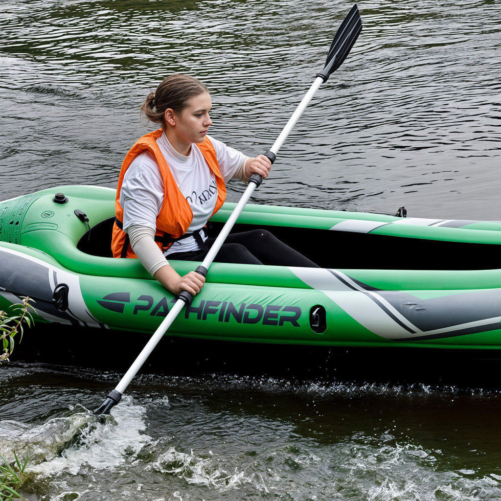 Caiaque Inflavel Com Bomba de ar e Remo para Pesca Passeio Kaiak Com Assento Confortável 1 pessoa em Oferta na Shopee