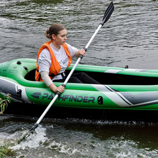 Caiaque Inflavel Com Bomba de ar e Remo para Pesca Passeio Kaiak Com Assento Confortável 1 pessoa em Oferta na Shopee