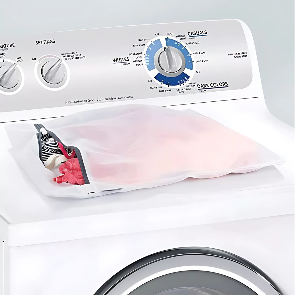 Rede de Proteção para Lavar Roupas com Fecho Forte e Malha Fina Tecido Durável