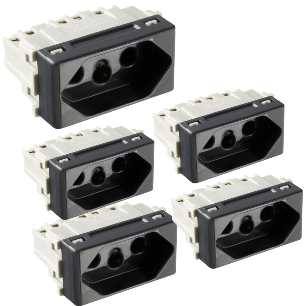 Kit 5 Módulo Tomada 20a/250v- Tramontina Liz Grafite em Oferta na Shopee