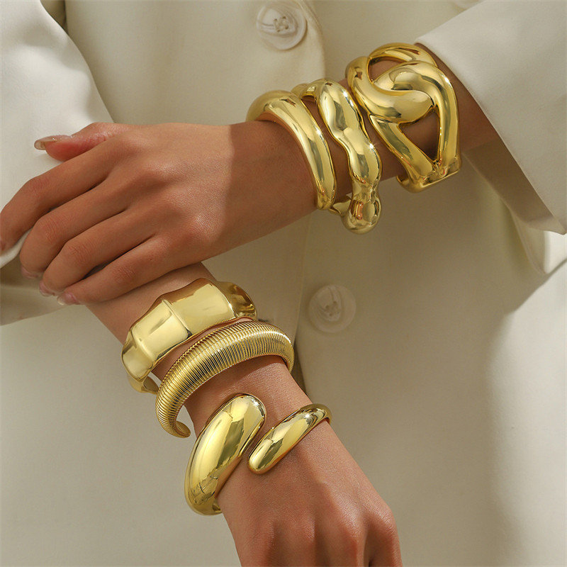 Moda Acrílico Irregular Oval Brilhante Aberto Pulseira Larga Cruz-Ribbed Feminina Jóias Presente Do Feriado em Oferta na Shopee