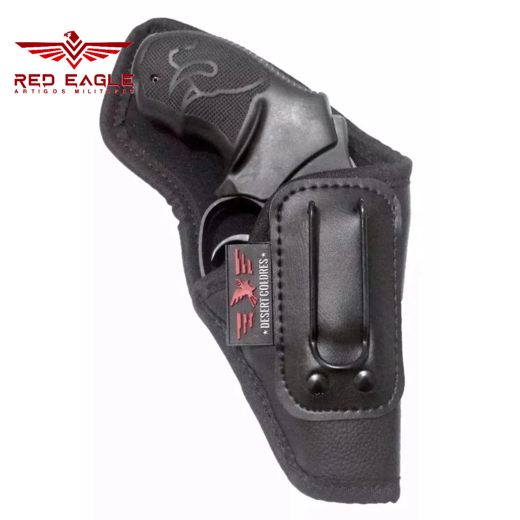 Coldre Velado Interno Dissimulado Paisana Para Revól. RT85 38 2 Pol. 5 Trs (Buldogue) em Neoprene e Couro P.U(Ecológico)