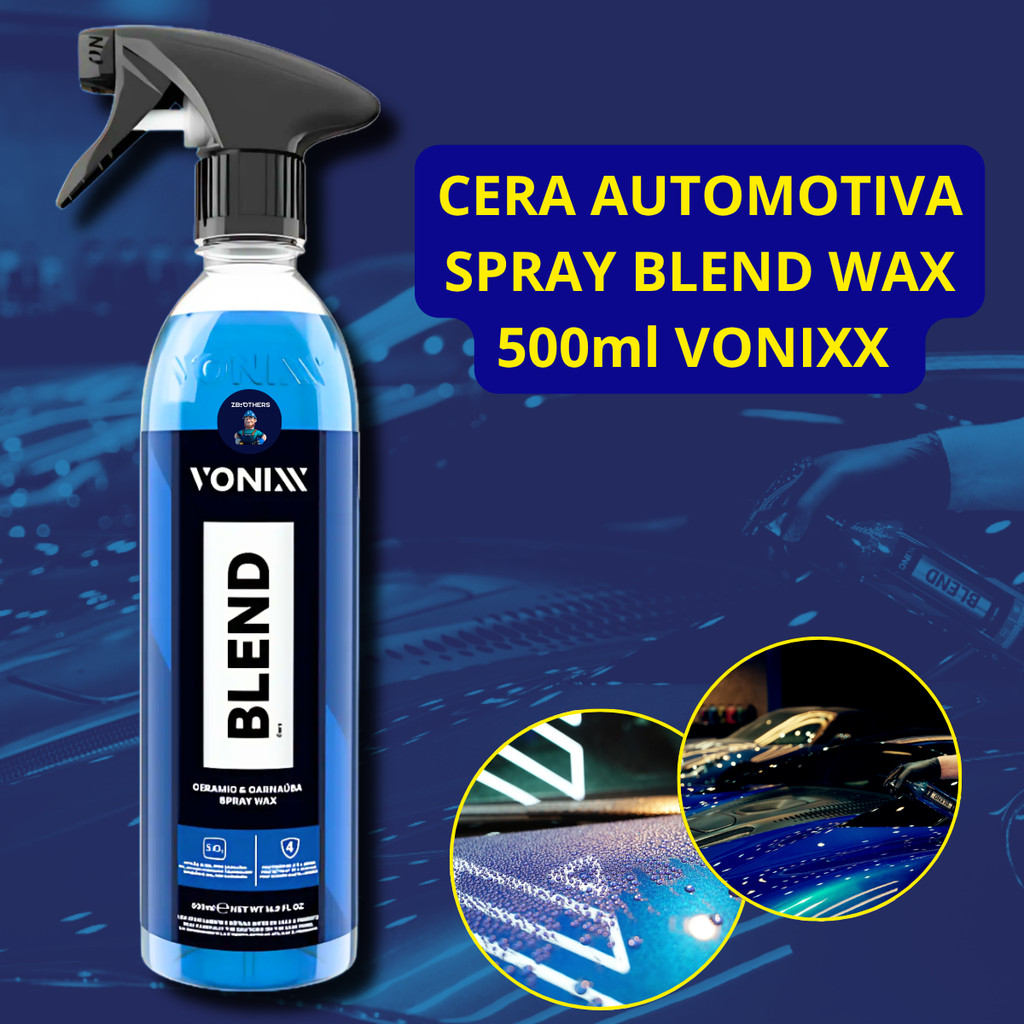 Cera Automotiva Vitrificadora Spray Blend Ceramic Carnauba Wax + Sílica Hidrorrepelência Vonixx