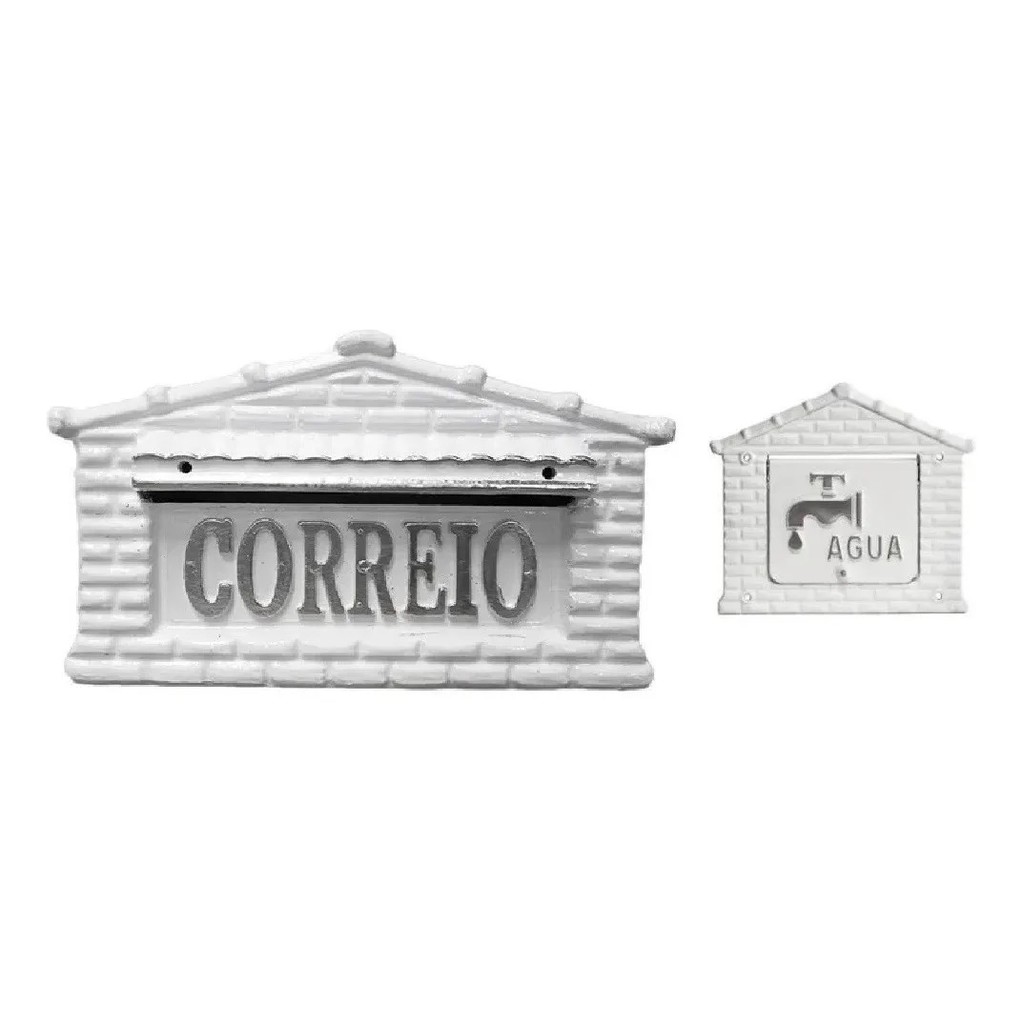 KIT: CAIXA DE CORREIO N 7 ALUMINIO/PVC + VISOR DE AGUA N 15 ALUMINIO/PVC - BRANCO