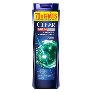 SHAMPOO ANTICASPA CLEAR MEN LIMPEZA DIÁRIA 2EM1 400ML em Oferta na Shopee