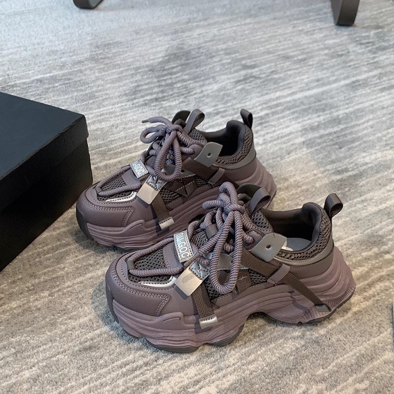 IELGY Sapatos Femininos De Malha De Cor Sólida Com Sola Plataforma Casual · foto 2