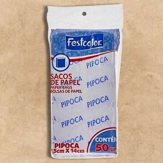 Saco De Papel - Pipoca - 7,5x14cm - 50 unidades - Rizzo em Oferta na Shopee