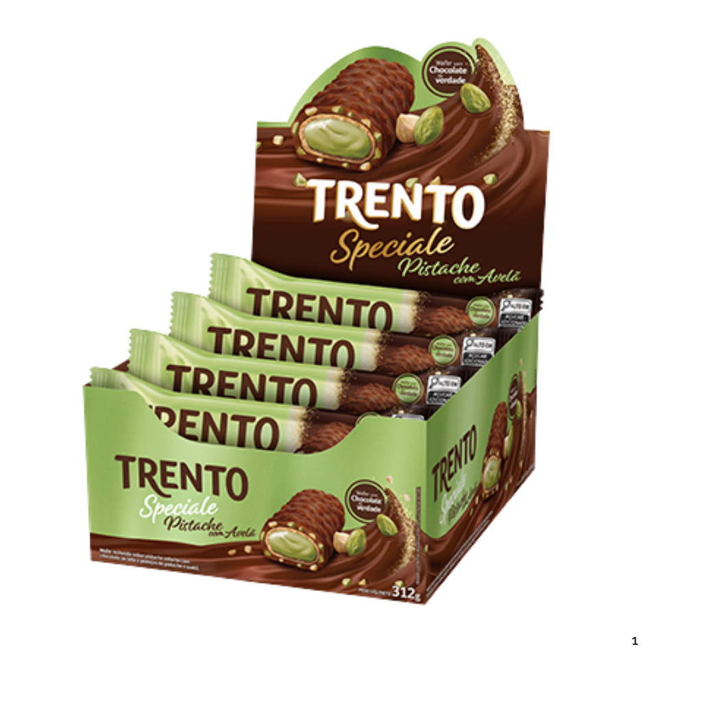 Chocolate Trento Speciale Pistache Com Avelã 12 Unidades De 26g - Food & Beverages