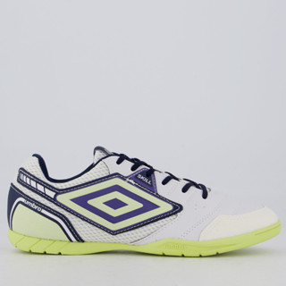 Chuteira Umbro Skill Futsal Branca e Marinho em Oferta na Shopee
