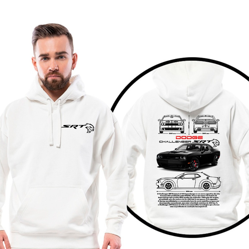 Moletom Casaco De Frio Carro Corrida Luxo Challenger SRT Hellcat Lançamento