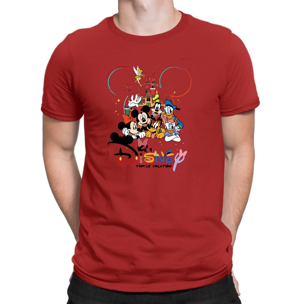 Camiseta Viagem Disney Camisa de Algodão Manga curta do Tamanho Infantil ao Adulto em Oferta na Shopee