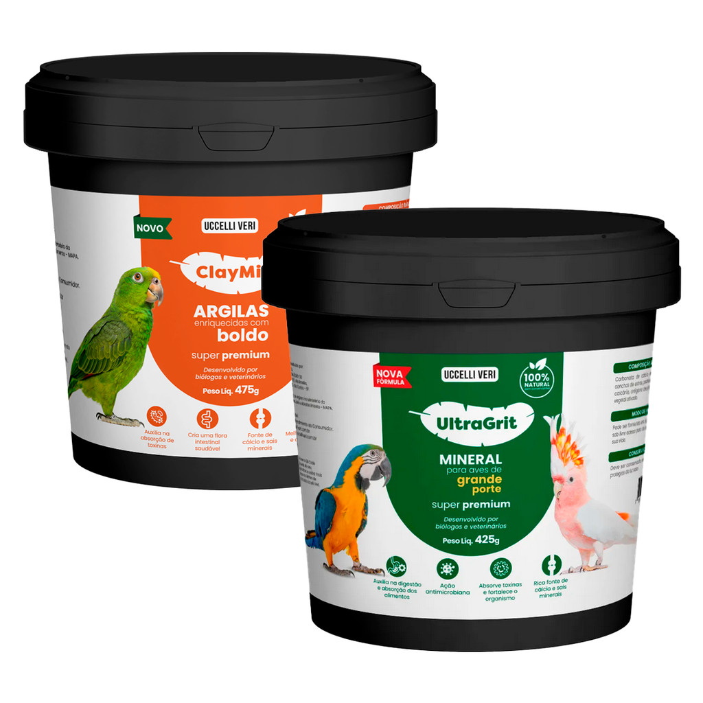 KIT 1 Clay Mix - 475g e 1 Ultra Grit Grande Porte 425g