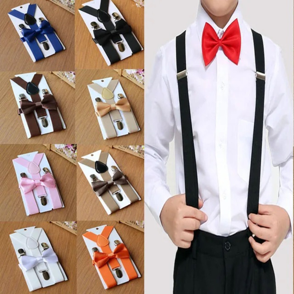 Kit 1 Suspensório + 1 Gravata Borboleta Para Adulto Unissex Casamento Eventos em Oferta na Shopee