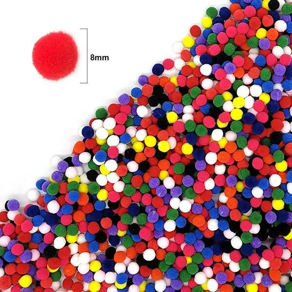 1000 Mini Pompom Bolinha 8mm RO.141007 Cores