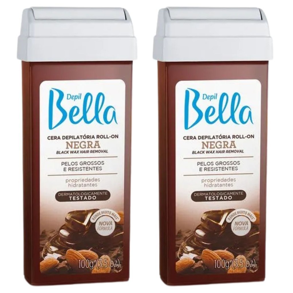 Kit 2 Cera Depilatória Roll-on Refil Negra 100g - Depil Bella