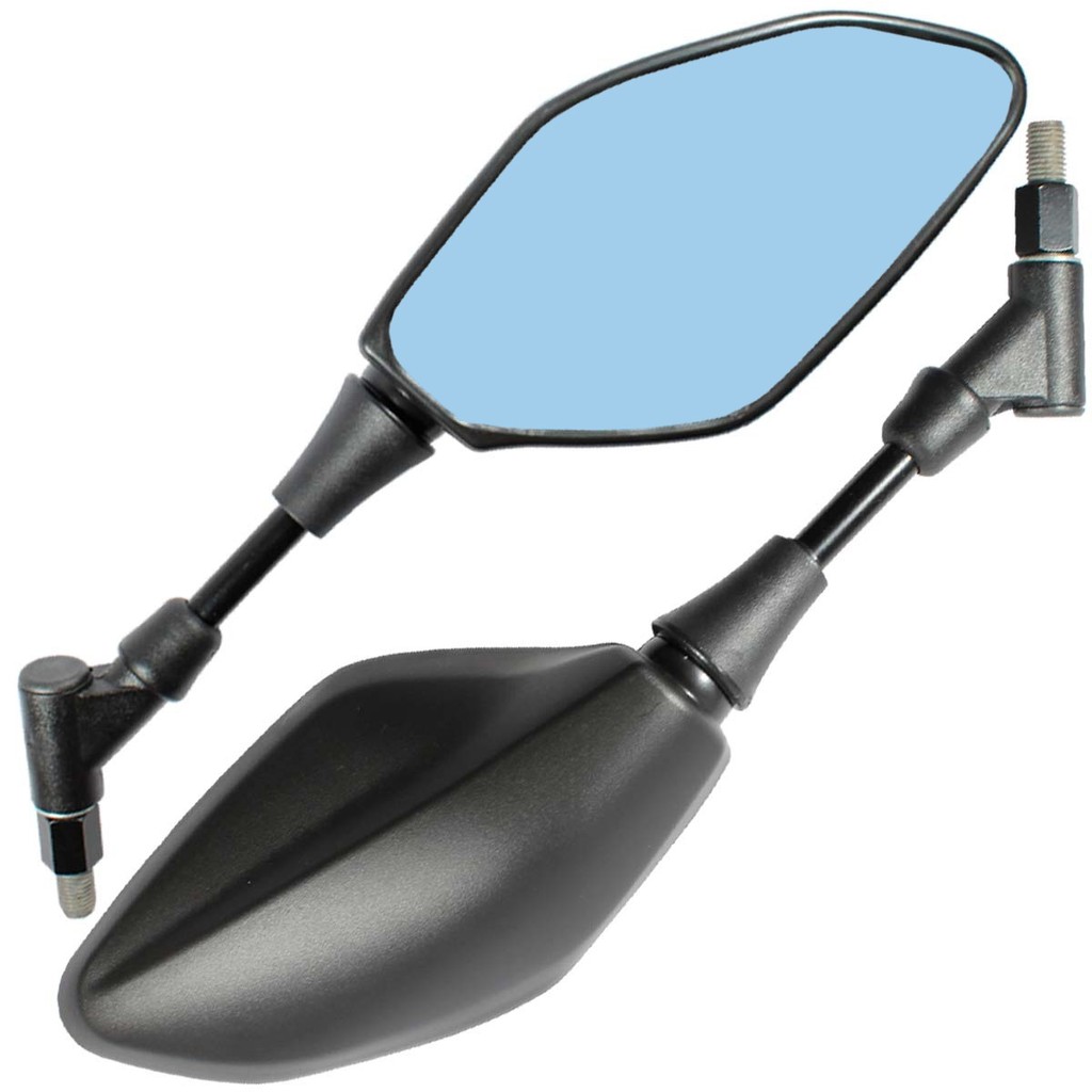 Retrovisor espelho moto modelo MT03 MT07 MT09 Retrátil Lente Plana Azul Haste Honda CG125 CG150 CG160 CB250 CB300 Par
