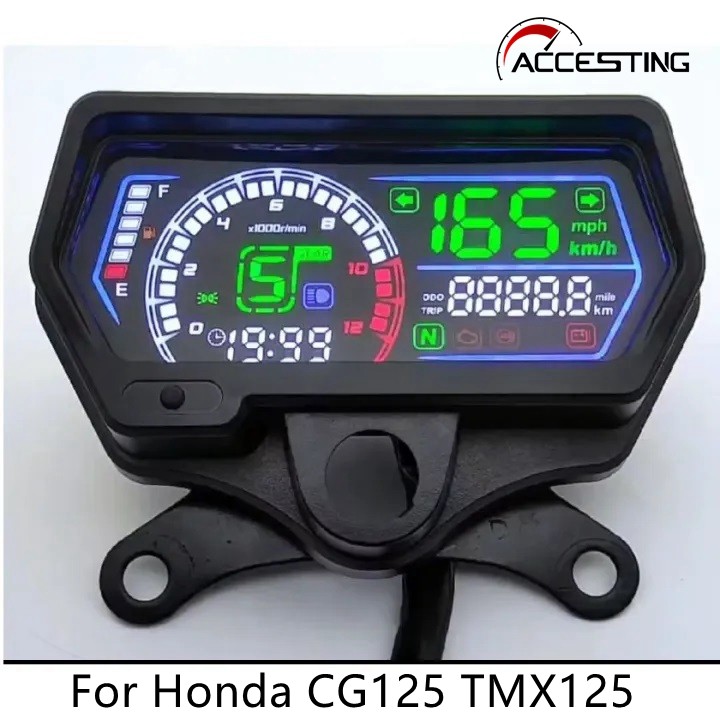 Medidor Digital LED Para Motocicleta , Assy Honda CG125 TMX125 Rusi Tc 125 Tcg 150 Skygo 125 Velocímetro Odômetro