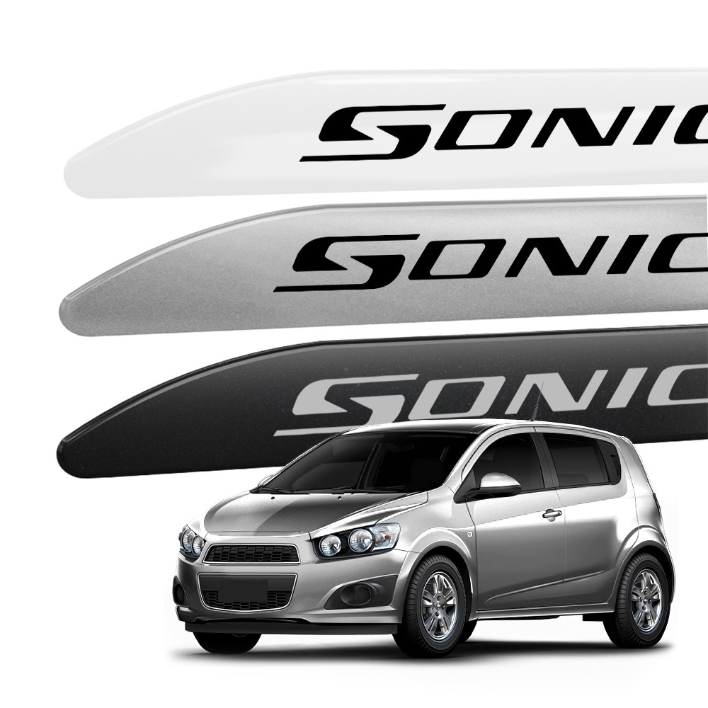 Friso Lateral para Sonic 2012 a 2014 Facão Cor Original Nome em Adesivo Modelo Universal Compatível