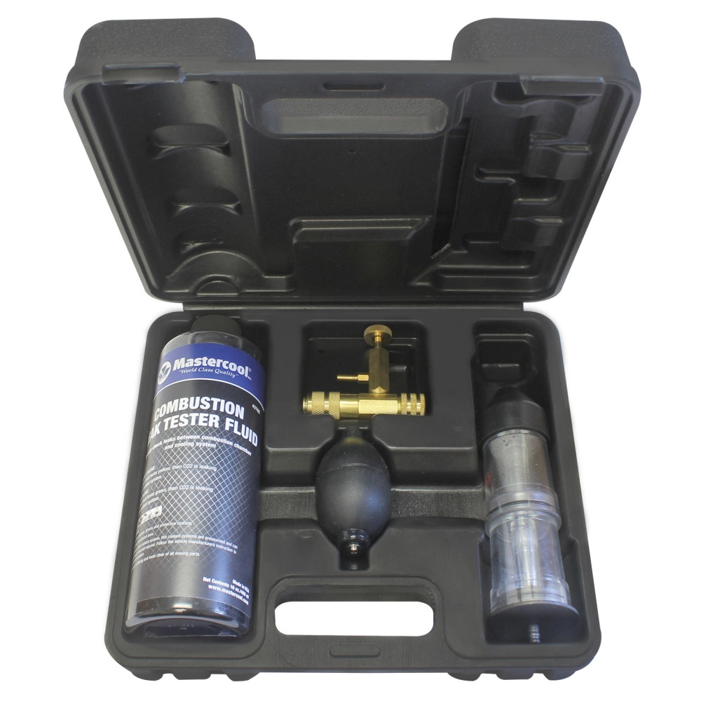 Kit Teste Vazamento De Gás De Combustão Mastercool 456 Gramas Com Bomba De Borracha Adaptador Tampa