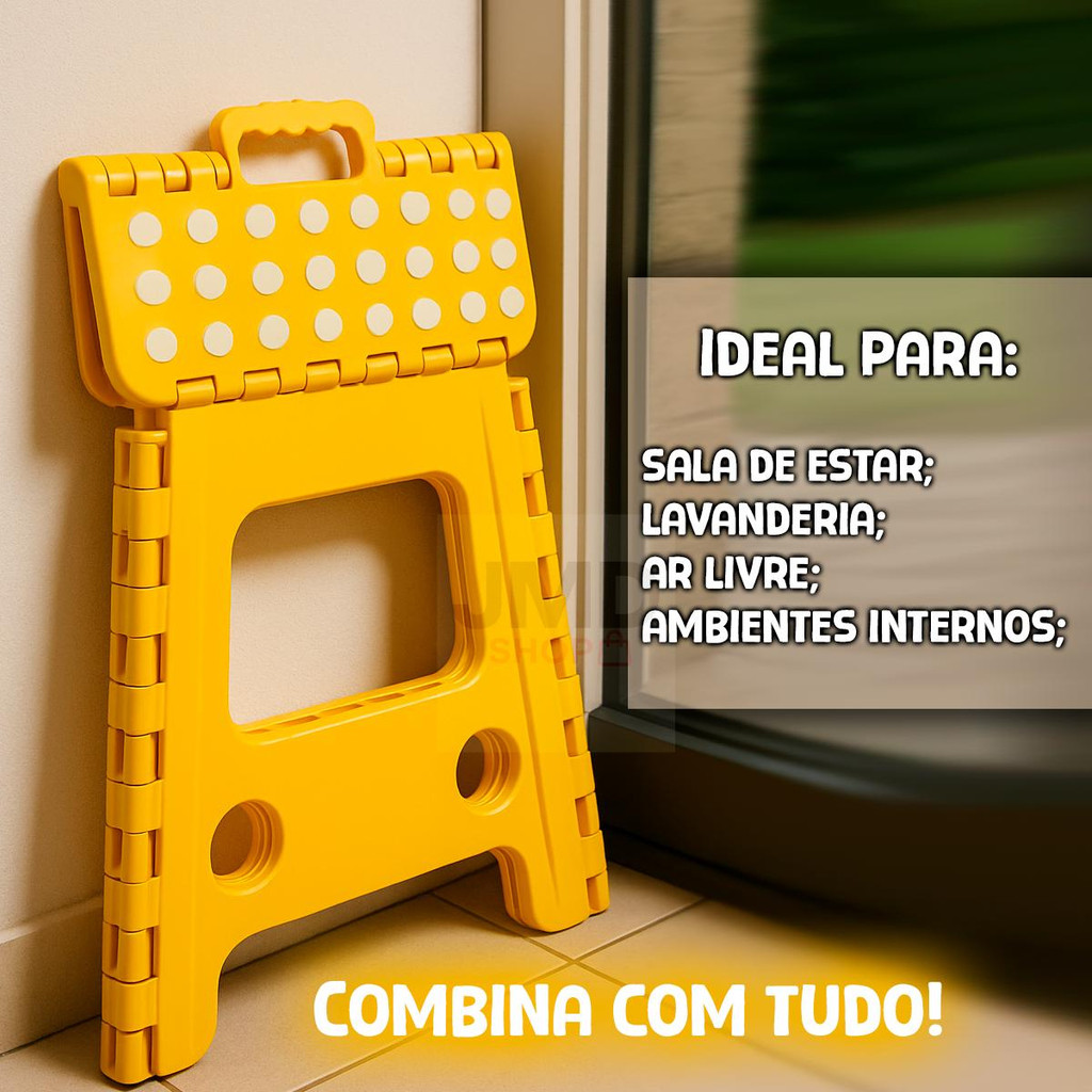 Banqueta Alta Dobrável com 56cm  Plástico Reforçado Ideal para Camping em Oferta na Shopee