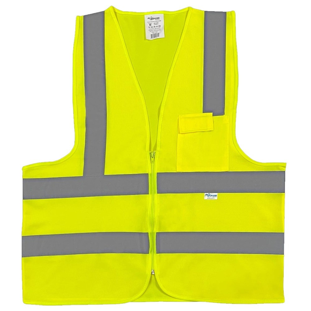 COLETE REFLETIVO POLIESTER VERDE C/ 1 BOLSO TM-XXG PLASTCOR