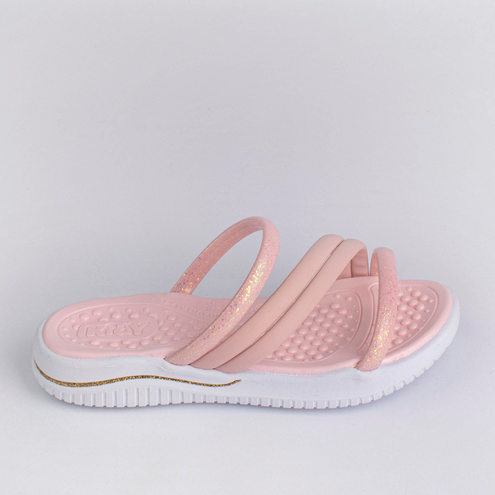 Sandália Infantil Meninas Kidy Fly Flat Tiras Brilho Macia Solado Antiderrapante Leve Estilosa em Oferta na Shopee