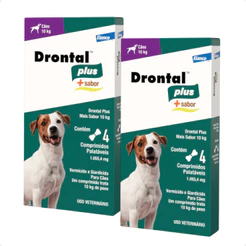 Kit 2 Drontal Plus Para Cães 10Kg Elanco - 4 Comprimidos