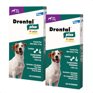Kit 2 Drontal Plus Para Cães 10Kg  Elanco - 4 Comprimidos em Oferta na Shopee