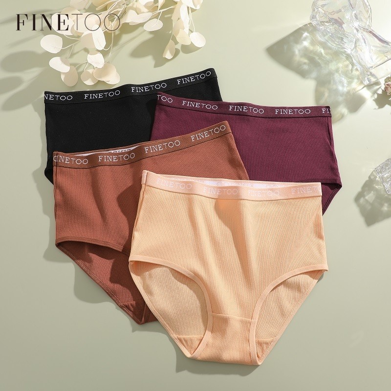 FINETOO Roupa Íntima De Algodão Para Mulheres Calcinha De Cintura Alta Modeladora Lingerie Confortável