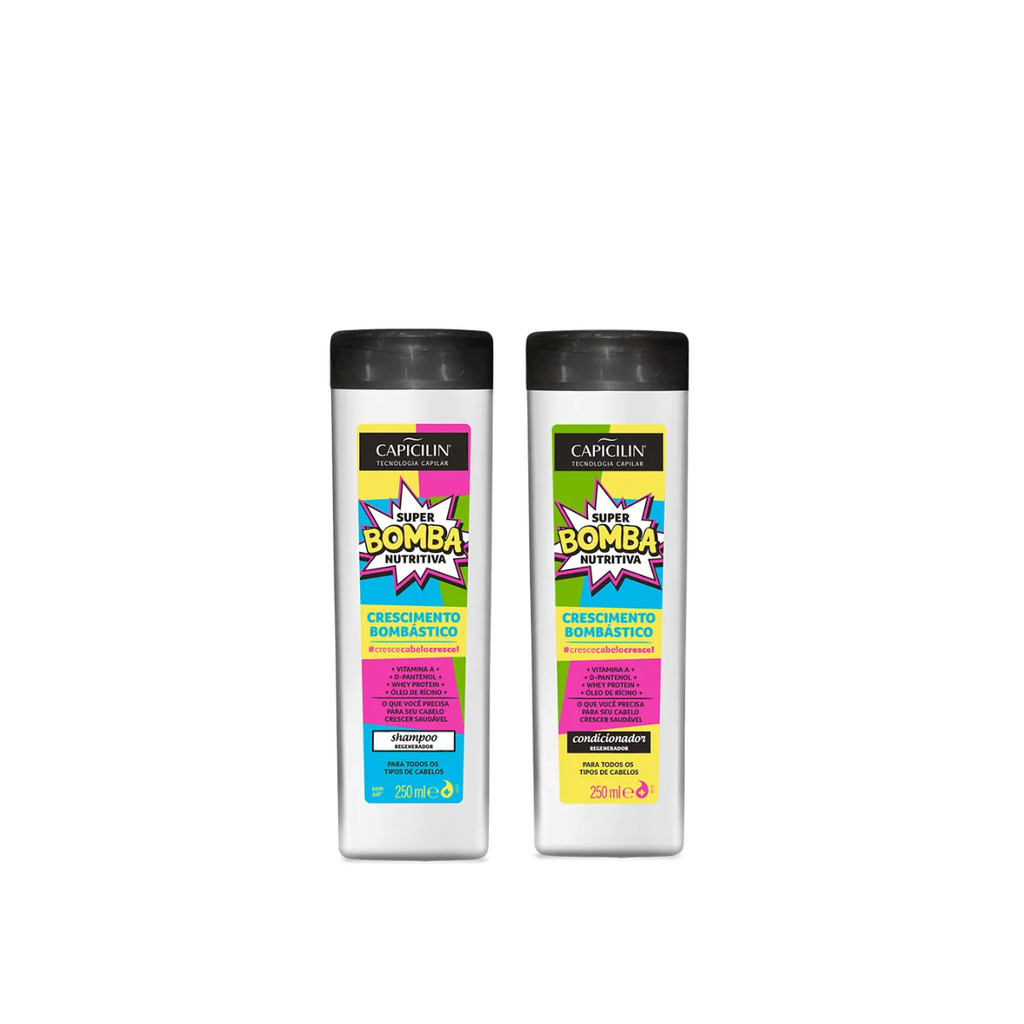 SHAMPOO E CONDICIONADOR SUPER BOMBA NUTRITIVA CAPICILIN
