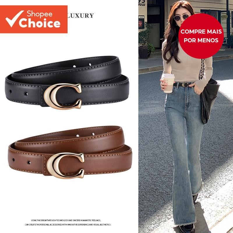 Cinto Elegante E Fino Para Mulheres – Alça Minimalista Com Fivela De Liga Vestidos Jeans