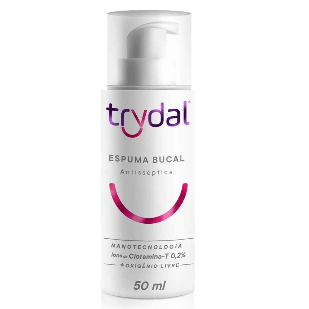 Espuma Antisséptica Bucal Trycal com Cloramina T 50ml em Oferta na Shopee