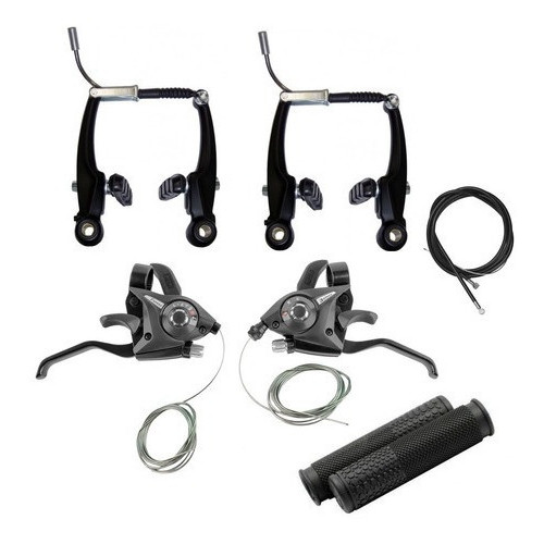 Passador Alavanca Rapid Fire 21v + Freios Vbrake Bicicleta 2 em Oferta na Shopee