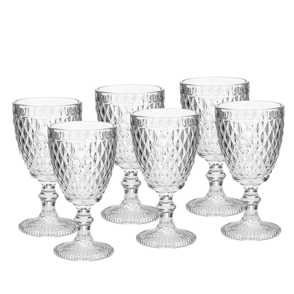 Jogo Conjunto Kit Taças 6 Peças Bico Abacaxi Vidro 265ml Vinho Água Decoração Mesa Posta Lyor em Oferta na Shopee