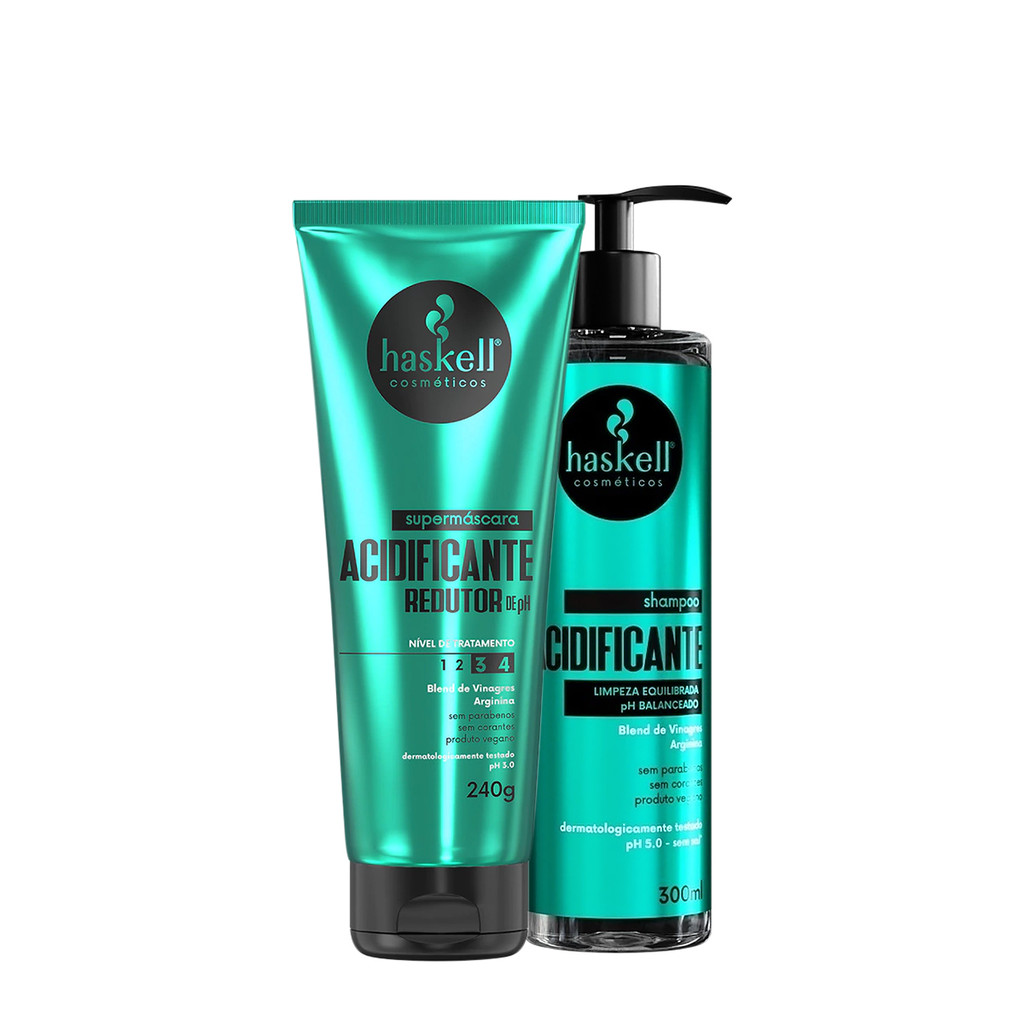 Kit Haskell Acidificante Shampoo+Supermáscara (2 produtos) em Oferta na Shopee