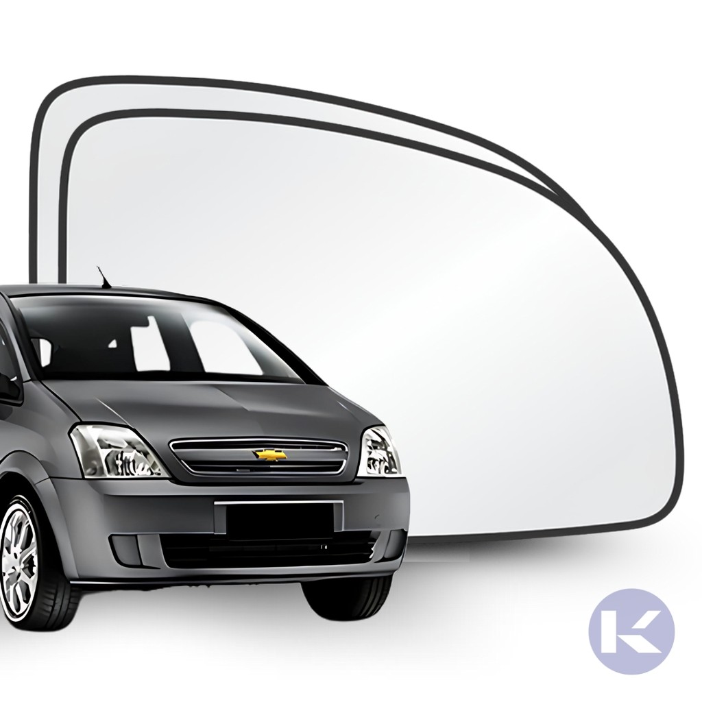 Lente Retrovisor Metalizada Com Base Celta 2007 a 2015 Prisma 2006 a 2012 Meriva 2002 a 2012