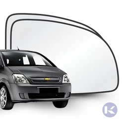 Lente Retrovisor Metalizada Com Base Celta 2007 a 2015 Prisma 2006 a 2012 Meriva 2002 a 2012