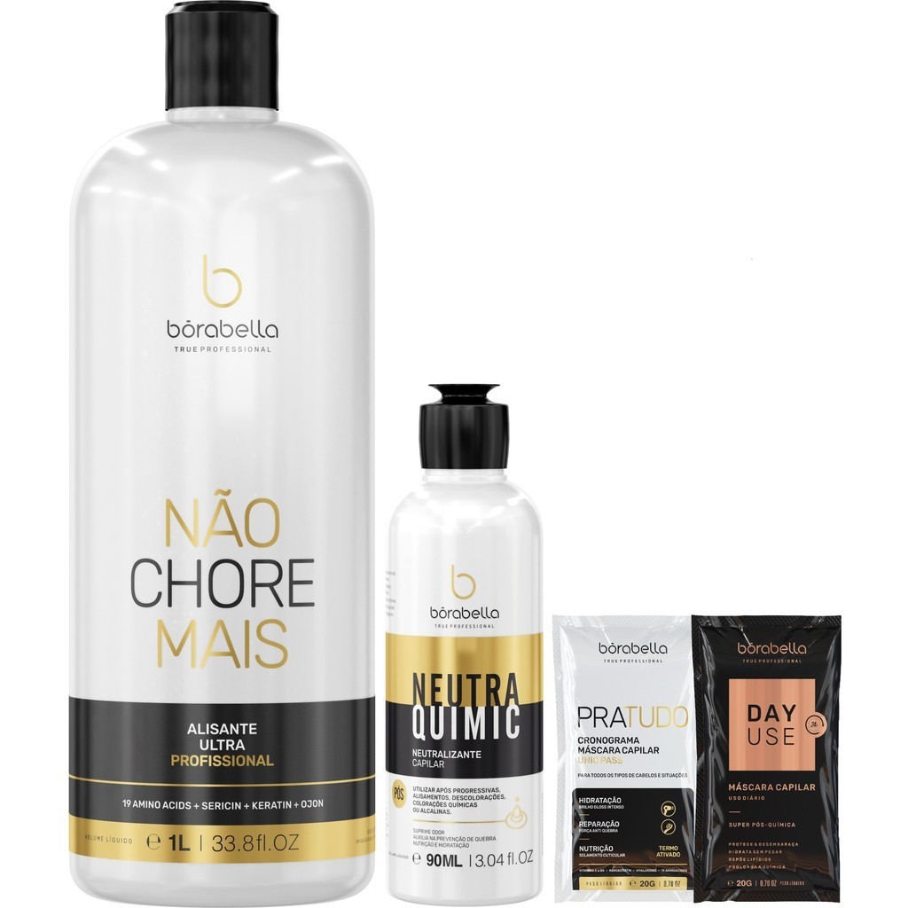 Kit Ativo Não Chore Mais 19 Aminoacidos Passo 2 1L + Neutraquimic 90ml + Kit Saches - Borabella