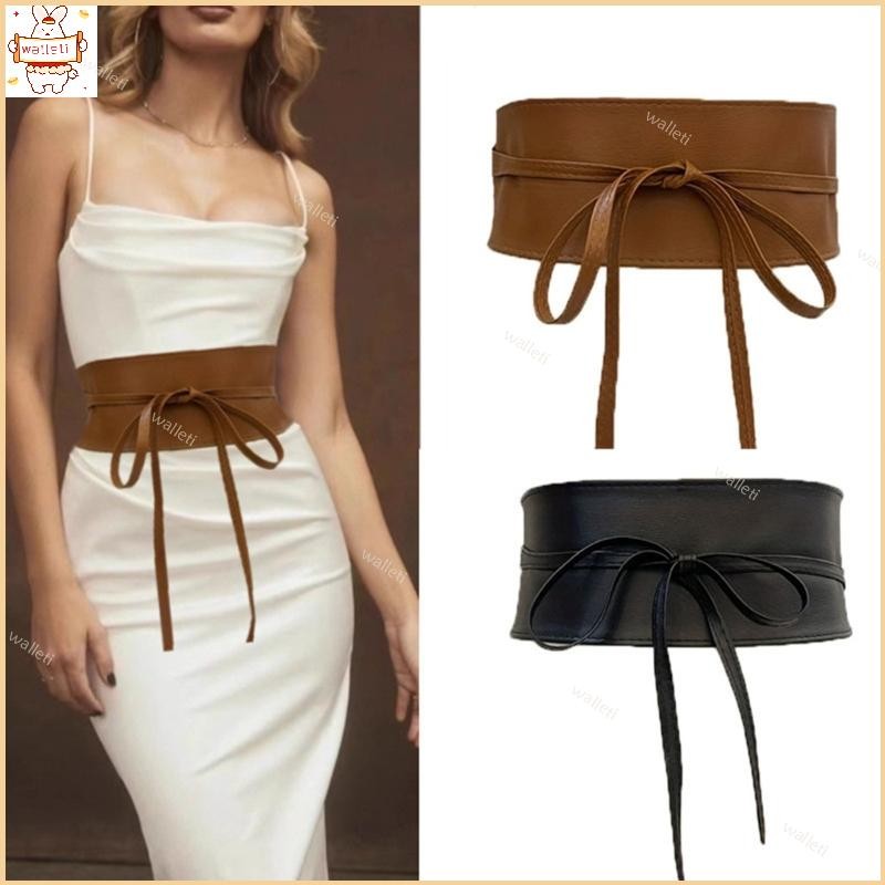Feminino Cinto Cintura Larga Elegante Largo Sob O Busto Espartilho Corda Decorativa Couro Do Plutôni em Oferta na Shopee