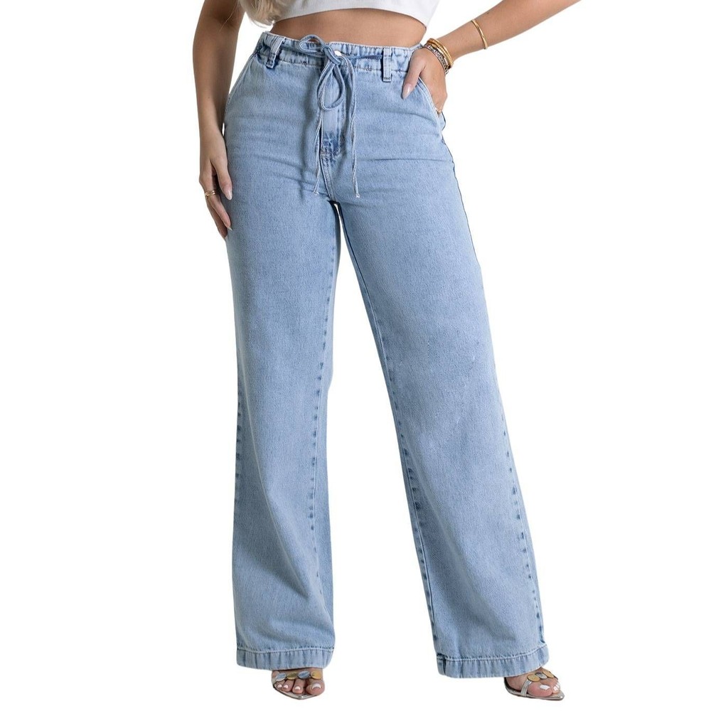 Calça Jeans Sawary Wide Leg - 279846 em Oferta na Shopee