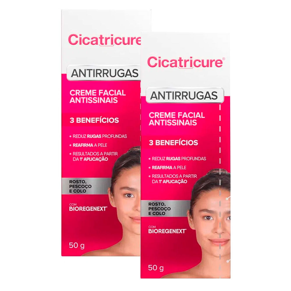 Kit 2 Cicatricure Creme Facial Antissinais 50g - Beauty