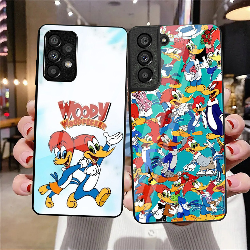 woody Pica-Pau 01 Capa De Telefone De Vidro Para Samsung Galaxy A14 A16 A30 A22 A32 A33 A34 A40 A42 A55 4G A52 A53 A54 A