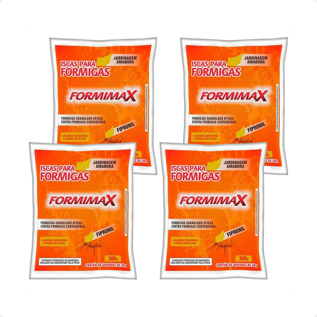 Kit 4 Isca Granulado Contra Formigas Formimax - 300g em Oferta na Shopee