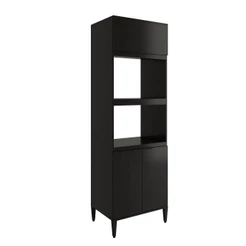 Torre Quente Miami para 1 Forno 1 Microondas 3 Portas Carraro Preto Touch