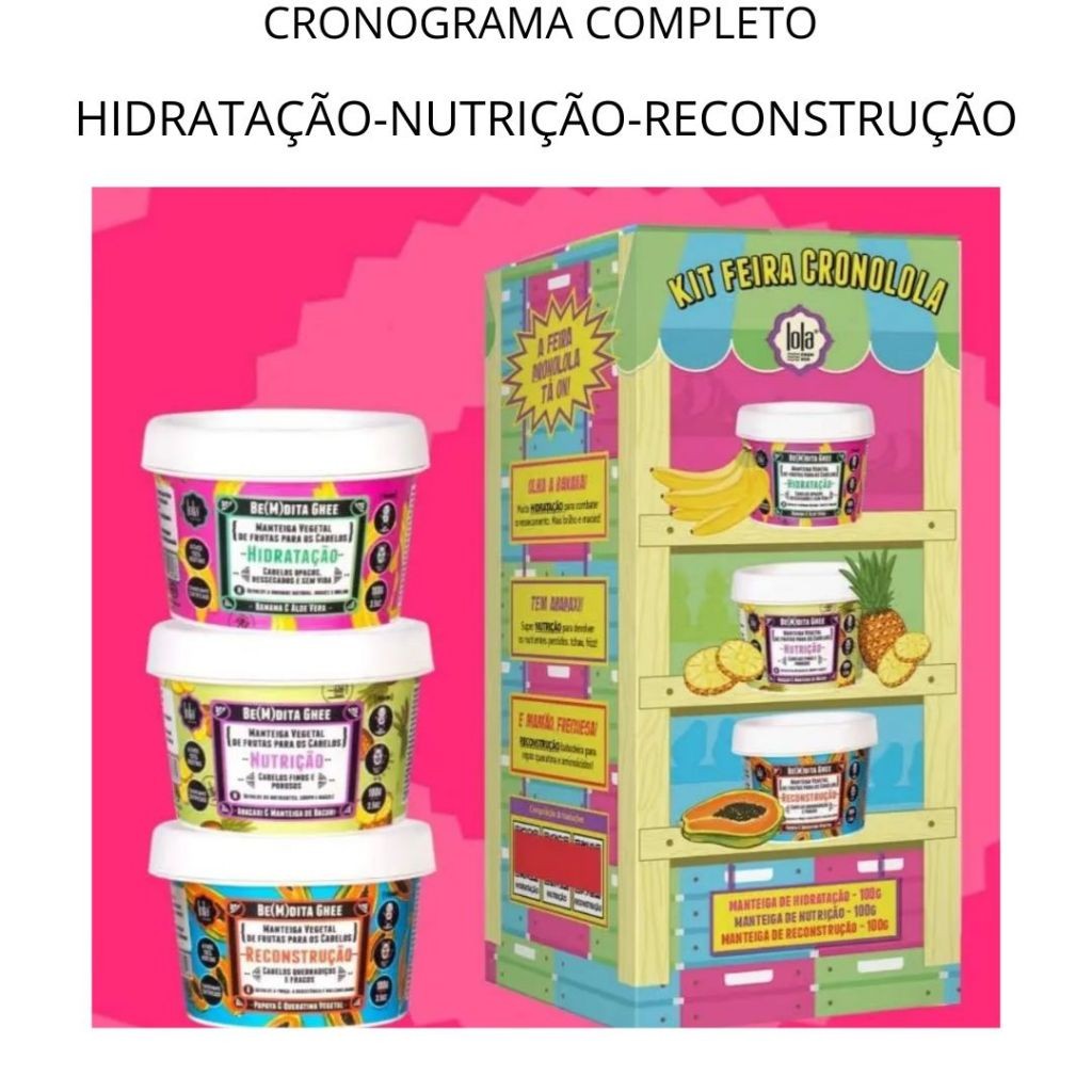 Kit Feira Cronolola Bemdita Ghee 100g Nutrição Hidratação e Reconstrução