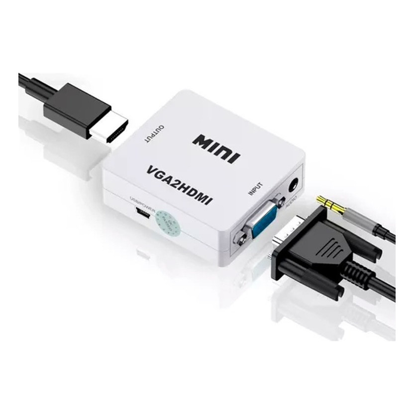 Conversor Adaptador De Áudio E Vídeo Vga Para Hdmi 1080p