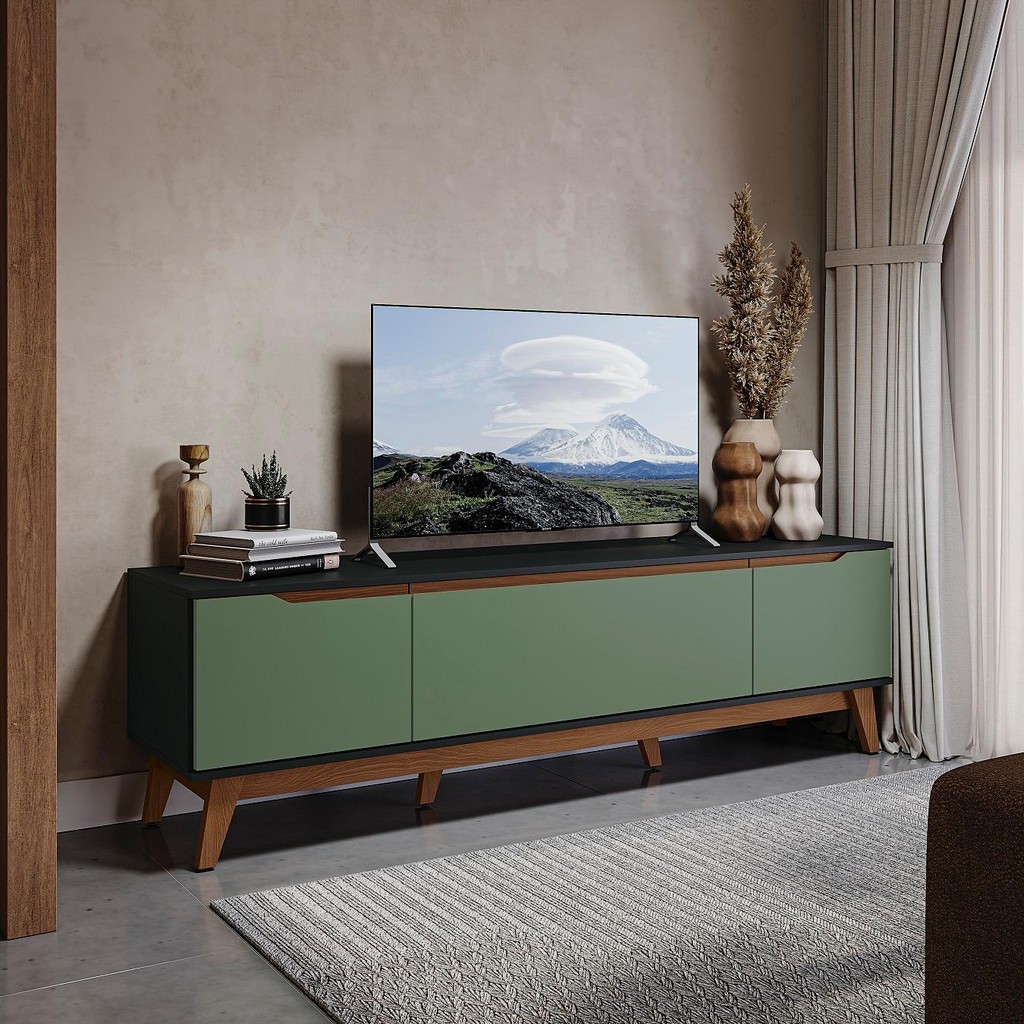 Rack Kappesberg 3 Portas Preto Fosco/Verde Oliva 180cm em Oferta na Shopee