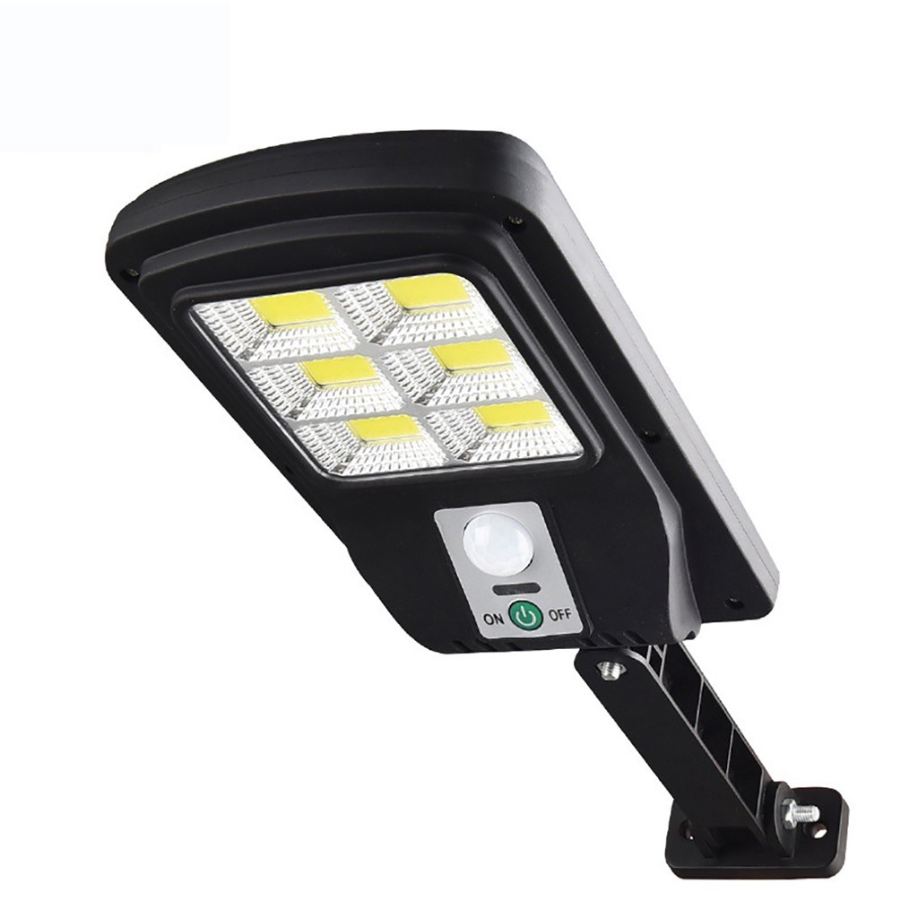Mini Luminária Solar 48Cob Quadrada Poste Rua Parede Refletor Sensor Presença Movimento Prova D'Água