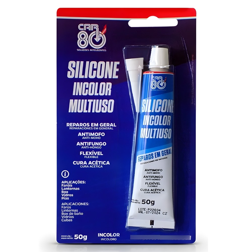 Silicone Acetico 50g Transparente Car 80